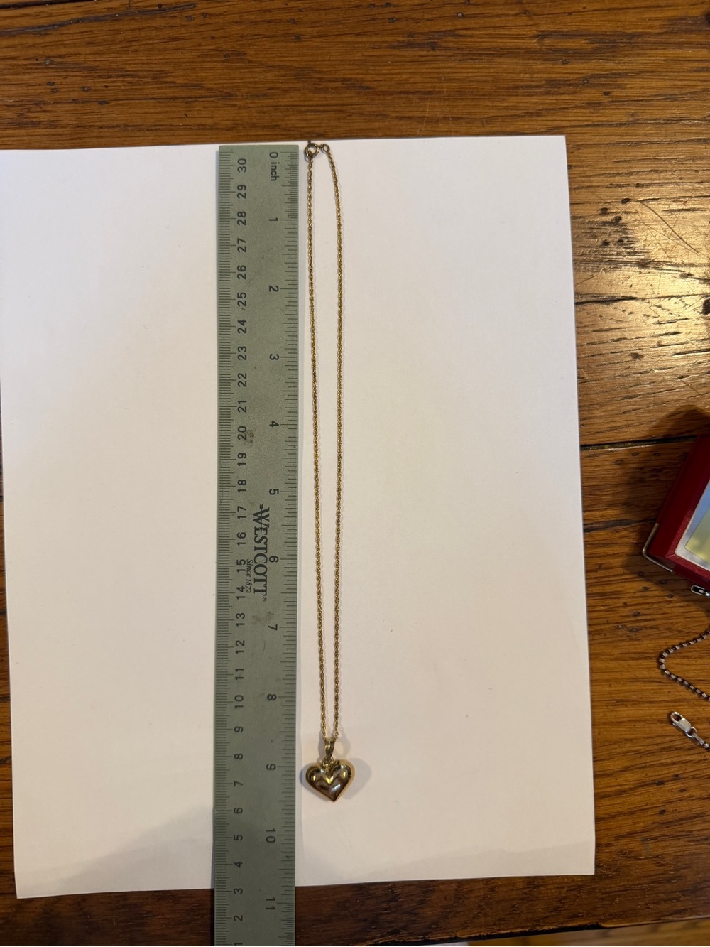 Vintage 925 Gold puffed Heart Pendant Necklace and 2 heart bracelets also 925 - Picture 5 of 10